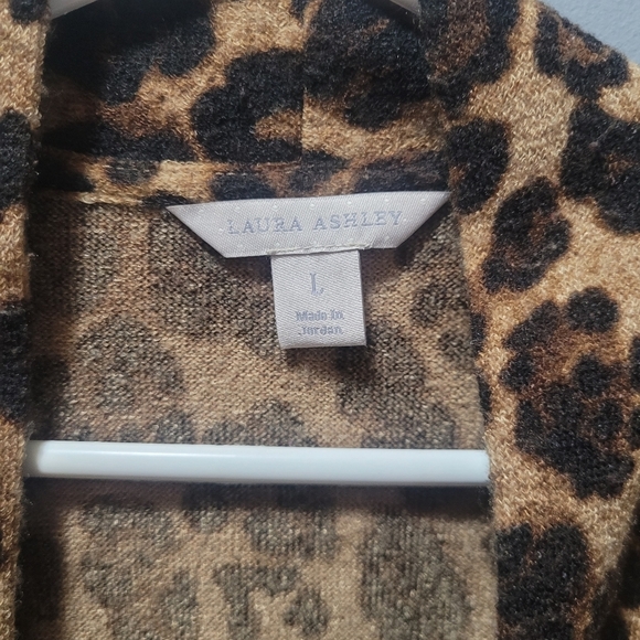 Laura Ashley Leopard Print Open Cardigan L - Picture 3 of 6